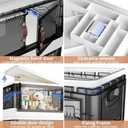 Storage Bins with Lids - 144QT Large Plastic Storage Bins Closet Organizers and Storage, Foldable Stackable Storage Containers for House Organizing Bedroom Dorm Room (3-Tier 48QT(3 Lids))