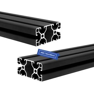 2Pack 4080 T Slot Aluminum Extrusion 800mm Black Extruded Aluminum Profile 40x80 T-Slotted Framing European Standard Anodized Linear Rail for 3D Printer Accessories Parts