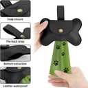 Dog Poop Bag Holder Dispenser Reusable Leash Attachment for Convenient Waste Collection for Walking Outdoor Pet Accessory Black, 2 Pack