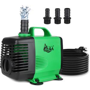 AQQA Aquarium Submersible Water Pump, 528GPH 25W Adjustable Ultra Quiet Fountain Pump with 5.9ft Tubing Hose for Fish tank Hydroponics Small Pond Waterfall Outdoor