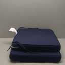 Waterproof Outdoor Chair Cushions Set of 2, Square Outdoor Seat Cushions with Ties and Removable Covers, 19 x 19 Outdoor Cushions for Patio Furniture with Portable Handle(Navy)