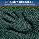 Smiry Luxury Chenille Bathroom Rugs 48x32, Extra Soft and Absorbent Shaggy Bath Mat, Machine Washable, Non-Slip Plush Carpet Runner for Tub, Shower, and Floor, Home Decor Accessories, Green