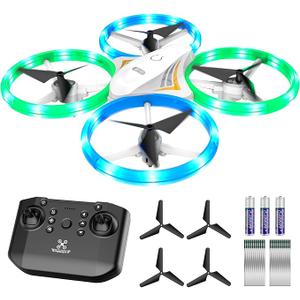 Mini Drone for Kids, Small Colorful Led Quadcopter with Altitude Hold, Headless Mode, 360° flip, and Auto Return Home, RC Drone Easy for Beginner Flying, Toy for Boys and Girls