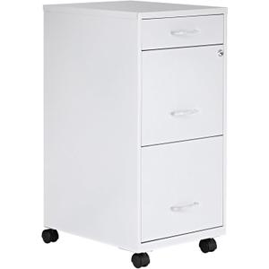Lorell LYS SOHO Box/File/File Mobile White File Cabinet, 3 Drawer, 26.5 x 14.3 x 18 in