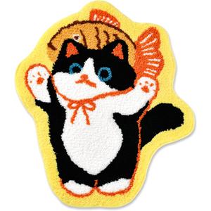 Cute Cat Bathroom Rug, Soft Plush Kawaii Animal Tufted Bath Room Mat, Non-Slip & Machine Washable, Absorbent & Quick Dry Floor Door Mat Home Decor for Shower, Tub and Sink, 23.6"x27.6"