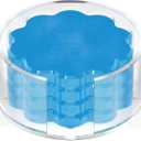 GRAHAM DESIGN Scalloped Acrylic Drink Coaster Set 4Pack with Holder  Blue Minimalist Beverage Coasters, NonSlip Table Protector, Modern Housewarming Gift