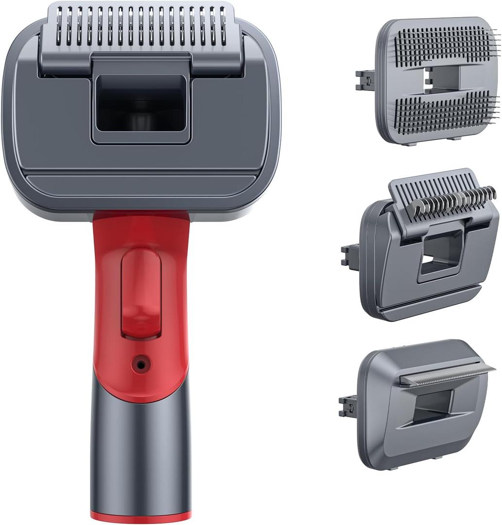 SunSare Pet Brush (One Handle and 3 Brush Heads, Knotting Comb + Thinning Comb + Pin Comb) X7A Cordless Vacuum Cleaner