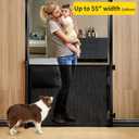 Retractable Baby Gate for Stairs 33 Height, Expands up to 55 Width Safety Gate for Infants, Toddlers, Dogs & Pets Easy Install, Secure Closure, Black Mesh Design for Indoor & Outdoor Use