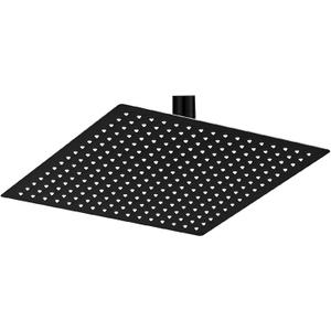 BESy 12 Inch Rain Shower Head, 12" Square Rainfall & High Pressure Stainless Steel Bath Showerhead, 1/16" Ultra Thin, Waterfall Full Body Coverage with Silicone Nozzle, Matte Black Finish