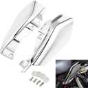 PBYMT Mid Frame Air Deflectors Heat Shield Compatible for Harley Touring Road King Street Electra Glide 2009-later Also Compatible with Models Equipped with Coolflow Fan(Chrome)