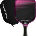 PRO SPIN Pickleball Paddles - USAPA-Approved Graphite Carbon Friction Surface Paddle - Set of 2 has Indoor/Outdoor Balls, Bag for Equipment & Accessories - Pickle Ball Gift for Women, Men, Kids (Pink (1-Pack))