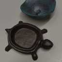 Exliu Cast Iron Turtle Key Hider for Outside - Waterproof Spare Key Hider to Hide a Key Securely - Unique Garden Decor for Yard, Patio & Outdoor Areas (Antique Blue, Standard Size)