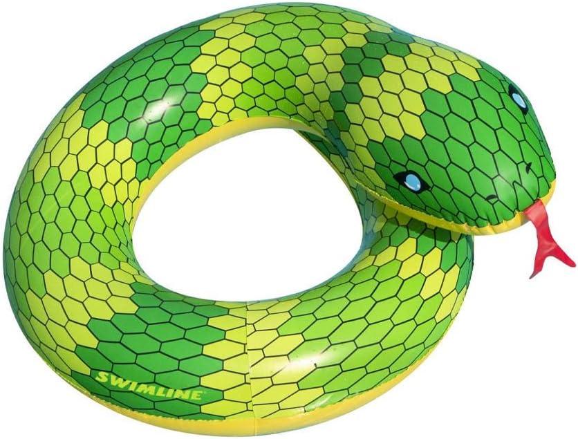 Swimline Snake Inflatable Pool Ring Yellow, Green, 32" x 28" x 16"