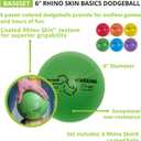 Champion Sports Rhino Skin Dodgeball Set 6 Soft Foam Balls with Durable Coating, 6" or 7" for Gym, Playground Play