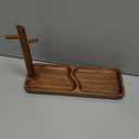 Wood Key Tray for Entryway Table, Jewelry Tray, Catchall Tray with 3 Stand Hanging Organizer, for Rings, Phone, Bracelets Watches