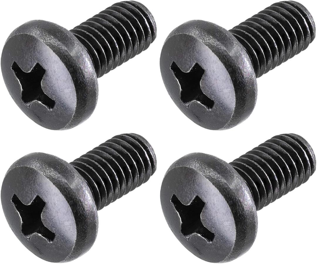 Black License Plate Screws for Audi and VW, Phillips Machine Pan Head 18-8, Stainless Steel, M6-1.0 x 10 mm Bolt (Pack of 4)