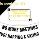 2 x Pre-Strung Black Glitter Retirement Banner,(No DIY)Funny Retirement Party Decorations,"NO MORE MEETINGS,JUST NAPPING & EATING"farewell banner,Party Supplies, Gifts and Decorations