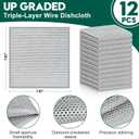 12 Pcs New Upgraded 3 Layers Non Scratch Wire Dishcloth, Multipurpose Wire Dishwashing Rags, Wet & Dry for Cookware, Sinks, Dishes, Stoves & Fireplaces (7.87 x 7.87-12pcs)