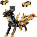 Collision Transforming Dinosaur Car Toy, Magnetic Toy Cars Transform into Dinosaurs for Boys Age 3-6, Transformation Cars Toy with Crash Transform Feature for Party Favors Birthday Christmas, Gold