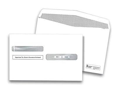 W2 Tax Envelopes, for 4-Up Style W-2 Tax Forms 25 Pack Security Double Window W2 Envelopes 2019