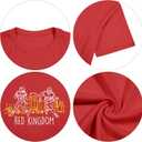 Football Shirts Women Football Team Fan Shirt Oversized Game Day Tshirt Rugby Gifts Tee Tops (Red, M)