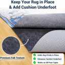 Non Slip Rug Pad 9x12 Ft, 1/8 Inch Thin Felt & Rubber Backing, Non Skid Rug Gripper for Hardwood Floors, Anti-Slip Carpet Pad for Area Rugs, Floor Protection, Moisture Resistant & Easy Trim