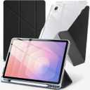 Slim Tri-Fold Case for Samsung Galaxy Tab S11 2025 11 Inch - Clear Back, S Pen Holder, Auto Wake/Sleep, Multiple Viewing Angles (Black, Samsung Galaxy Tab S11 11")