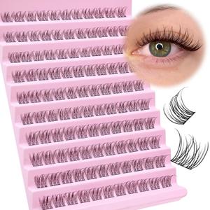 Natural Lash Clusters Wispy Cluster Eyelash Extensions D Curl 9-11MM Cluster Lashes Short Eyelash Clusters,9mm 10mm 11mm False Eyelashes 110pcs