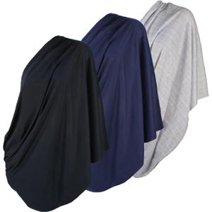 3 Pack Nursing Covers for Breastfeeding Soft Infinity Scarf, Privacy Cover-Up Shawl Lightweight, Breathable Nursing Wrap (Navy Blue, Grey, Black)