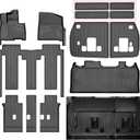11 PCS Floor Mats for 2025 2026 Kia Carnival Hybrid 8-Seater (Not for Gas) - All Weather TPE Floor Liners Cargo Liner with Backrest Mats Carnival Accessories Custom Fit Trunk Mats Full Set, Black