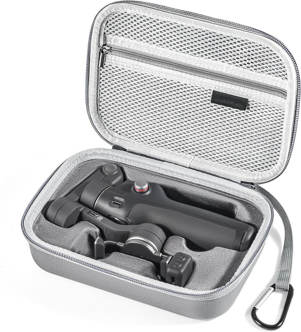 STARTRC PHOTO Osmo Mobile 8 Case, Leather PU Carrying Case for DJI OM 7P/8 Gimbal Stabilizer Accessories, All-in-one Storage OM 7P/OM8 and Magnetic Phone Camp for Travel & Outdoor Shooting