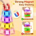 60PCS Mini Magnetic Tiles for Kids Ages 3-5 4-8 with Iron Box Travel Magnet Building Kids Toys for 3 4 5 6 7 8 Year Old Boys Girls Toddler Preschool STEM Construction Sensory Christmas Birthday Gifts