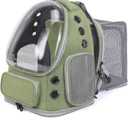 Cat Backpack Carrier for Large Cats, Expandable Cat Bubble Backpack, Dog Carriers for Small Medium Dogs, Airline Approved Pet Carrier for Travel Hiking Outdoor(Green)