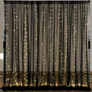 1010ft Black Tulle Backdrop Curtain with Lights String for Parites, Sheer Photo Backdrop Curtains for Wedding Party Photography Background