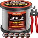 Stainless Steel Cable for Railing - 500FT 1/8" T316 Wire Rope Cable for Deck Railings System Kit