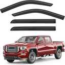 Out-Channel Rain Guards for 2014-2018 Chevy Silverado & GMC Sierra 1500 Crew Cab, Window Visors Vent Deflector Shade Dark Smoke for 2015-2019 Silverado & Sierra 2500HD/3500HD, 4PCS