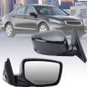Passenger Side Mirror Compatible With 2008 2009 2010 2011 2012 Honda Accord Sedan LX, LX-P,Mirror with Power Glass,Non-Heated,Manual Folding Replace HO1320230(3 Pins) (Black)