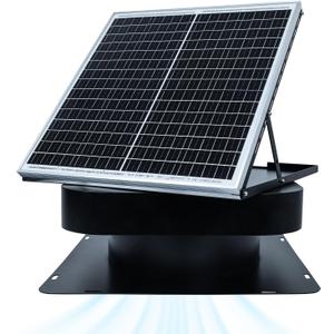 40W Solar Attic Fan, 12 Inch 2000 CFM Solar Powered Roof Exhaust Fan, Controller-Free Auto Ventilation, Heavy-Duty Copper Motor Weatherproof Vent for Home, Garage, Greenhouse, Shed