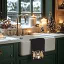 Christmas Snowman Gifts Kitchen Towels, Black and Gold Xmas Tea Dish Towels for Kitchen Bar Decor, Christmas Snowamn Hand Towels for Bathroom Washroom Decor, 16x24 Inch