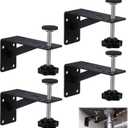 4 PCS Black Undermount Sink Brackets, Adjustable Undermount Sink Support Under Mount Sinks Repair Kit for Narrow Cabinet Heavy-Duty Stainless Steel Mounting Bracket