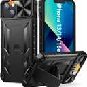 SOiOS for iPhone 16e Case 2025: iPhone 13 iPhone14 Cover with Kickstand | Shockproof Military Grade Protective Cell Phone Case | TPU Durable Rugged Bumper Textured Matte Hybrid Design (Black)