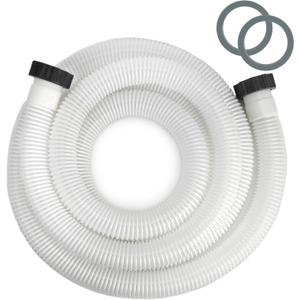 15ft 1 1/2" Pool Hose for Above Ground Pools Long Pool Pump Replacement Filter Hoses 1.5" EVA Swimming Pool Filter Hose for Filter Pumps, Saltwater Systems and Sand Filters (White)