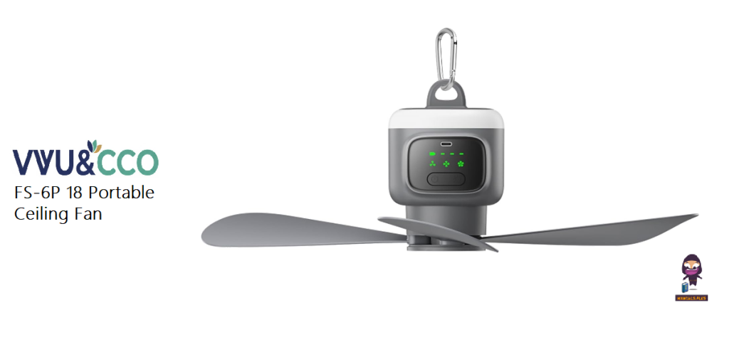 18 Inch Canopy Fan,12000mAh Portable Outdoor Ceiling Fan with Light