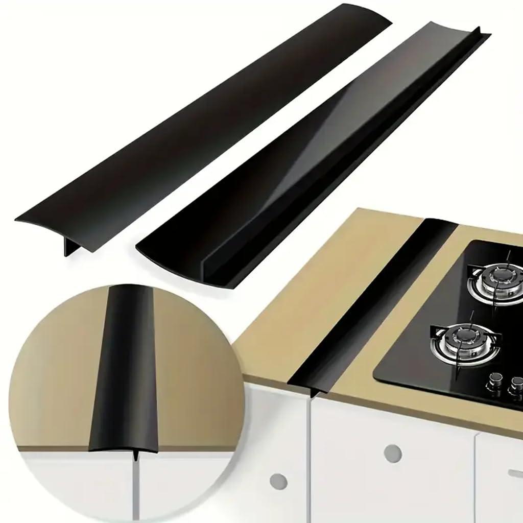2Pcs Stove Gap Covers,Stove Counter Gap Cover,Stove Guard,Stove Guard Stove top Protector (2, Black, 30in)
