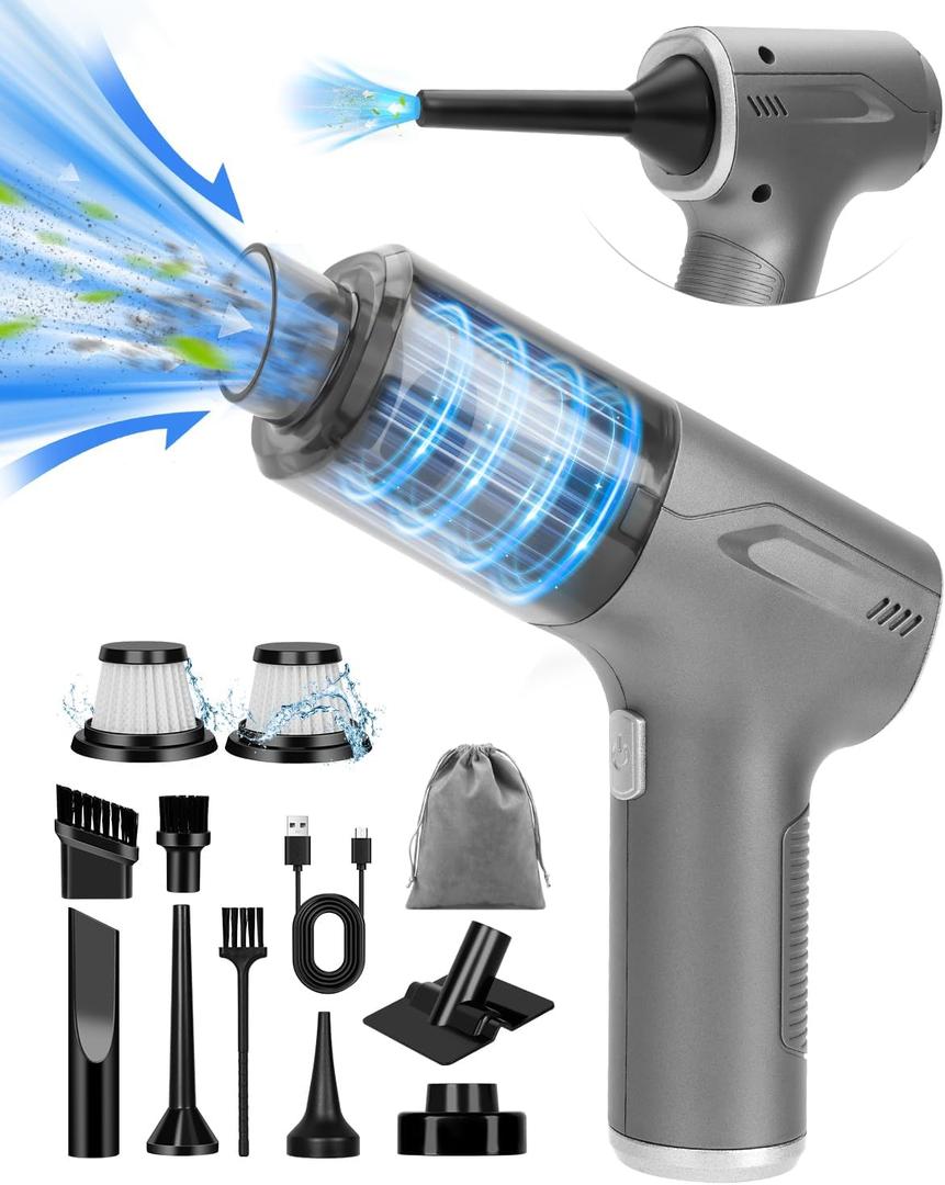 Car Handheld Vacuum Cordless 4 in 1, 20000PA Car Vacuums Cleaner Portable Brushless Motor High Power Suction, Mini Hand Held Dust Busters Rechargeable with Multi Accessories for Home/Pet (Silver)