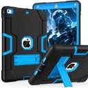 OKP Case for iPad 6th Generation/iPad 5th Generation/iPad 9.7 inch/iPad Air 2, Shockproof Case for iPad 9.7 inch 2018/2017 with Kickstand, Black+Blue | Shockproof Case, with Kickstand, Black+Blue