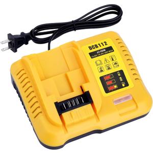 DCB112 Battery Charger Replacement for De-Walt 12V 20V and 60V MAX Lithium-Ion Battery DCB201 DCB200 DCB612 DCB609-2 DCB609 DCB606 DCB606-2 DCB208 DCB206 DCB204 DCB203 DCB126 (Yellow)