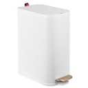 BETHEBEST Bathroom Trash Can with Lid,Stainless Steel Garbage Can with Removable Inner Bucket,Soft Close,Step Pedal,15 Liter/4 Gallon Trash Can for Bathroom,Bedroom,Kicthen,Office(White)