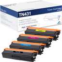 TN431 Toner Cartridge 5-Pack, Replacement for Brother TN431BK TN431C TN431M TN431Y TN431 TN-431 for HL-L8360CDW MFC-L8900CDW HL-L8260CDW MFC-L8610CDW HL-L8360CDWT Printer