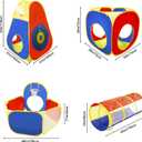 BalanceFrom 5-Piece Ball Pit Tents and Tunnels, Toddler Jungle Gym Play Tent with Play Crawl Tunnel, Pit Balls NOT Included, Multiple